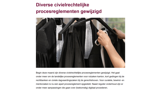 Procesreglementen gewijzigd